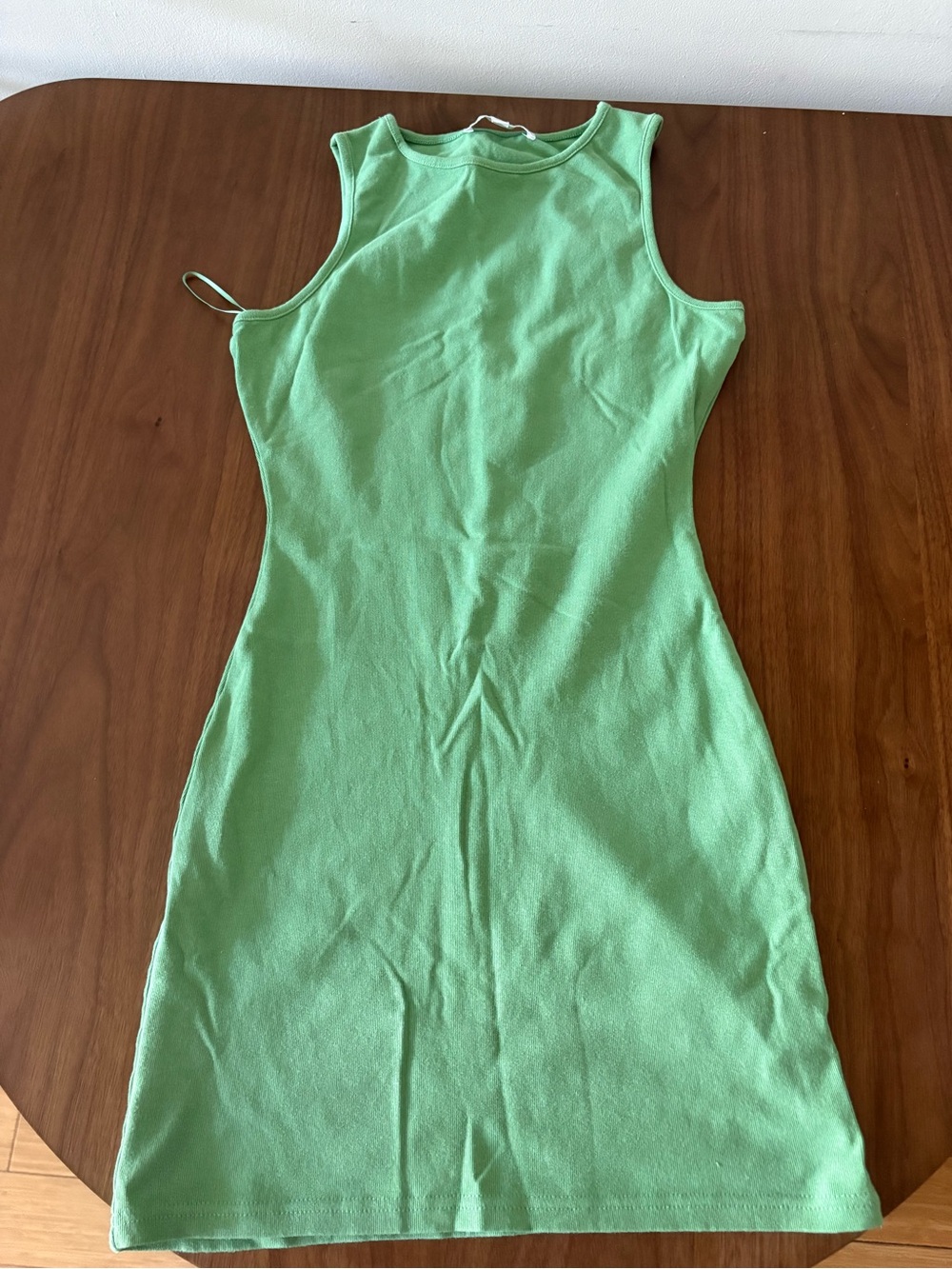 Sleeveless Mint Green Mini Dress with High Neck